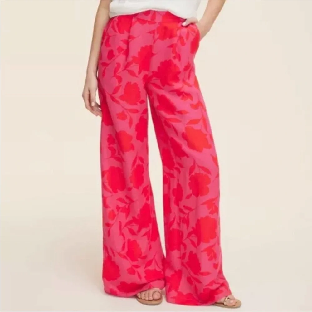 XS - Kate spade x target Floral Red Wide-Leg trouser Pants - Picture 1 of 6